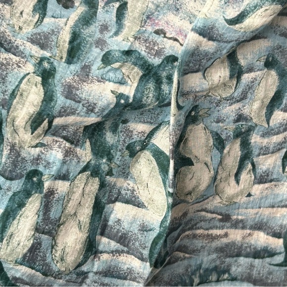 Vintage circle crinkle skirt penguin ocean pattern Large Cotton Zero brand - Picture 5 of 8